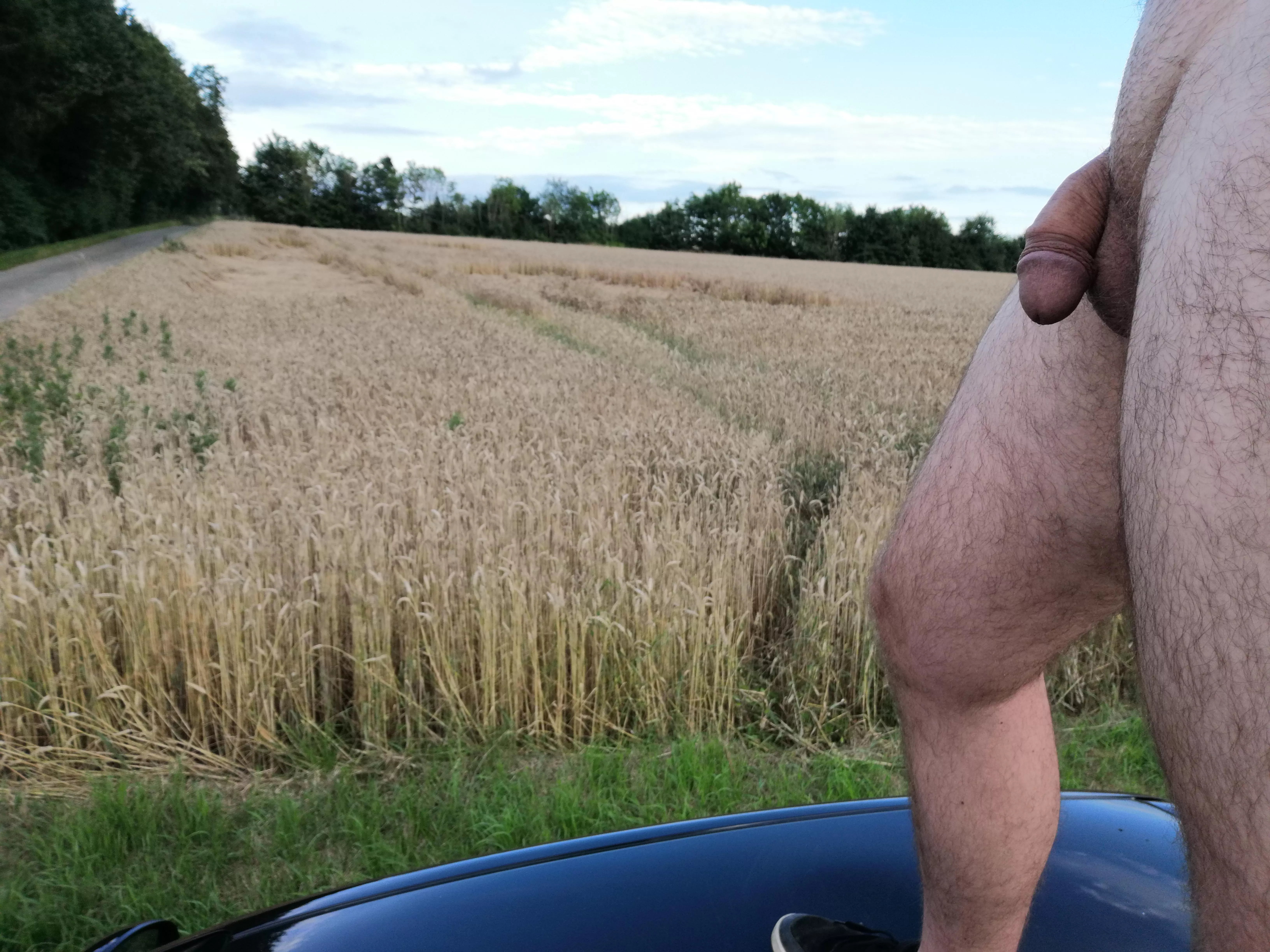 On Top of my car by the field. A lady walked by a few seconds after i took the pic...