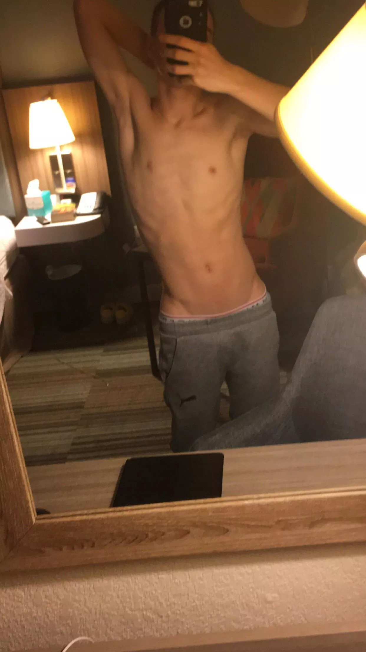 On vacation w a friend and his family. His dad insisted I stay with him in his hotel room