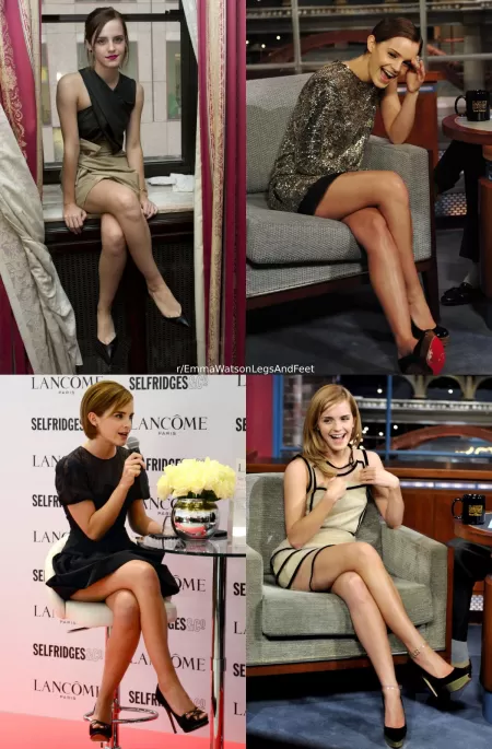 Once Emma Watson starts flaunting her legs I know it's game over... Might as well just give in, call out of work, and give her what she deserves! I want to show you just how hard I get for her goddess body!