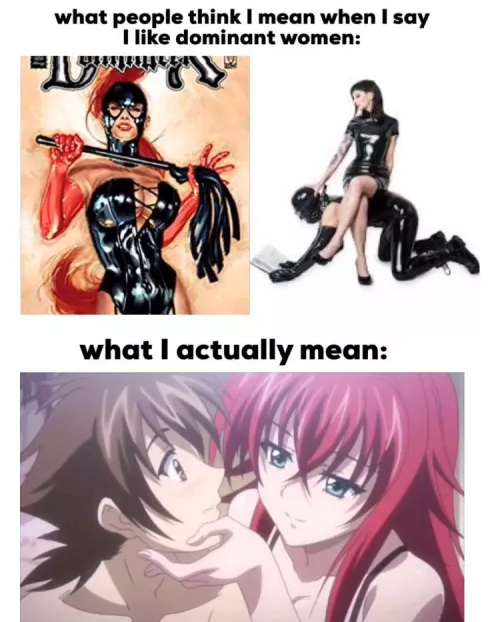 One delicate chin grab and sheโs got his FULL attention. ๐ณ To quote Markiplier, โOooh, the POWER.โ (s: Highschool DxD)