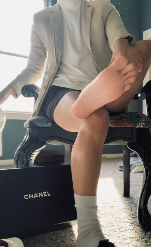 One my most generous and loyal foot slaves understands that I deserve nothing but the best, so he bought me these Chanel sneakers, so I didnβt have to. I enjoyed breaking them in this morning. DM me to watch me take them off.
