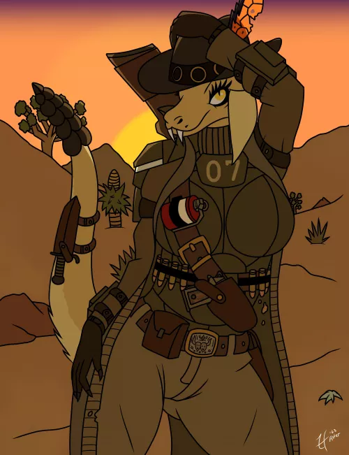 One of my first digital pieces. Traditional sketch, then digitized. My New Vegas Nightstalker, Aster