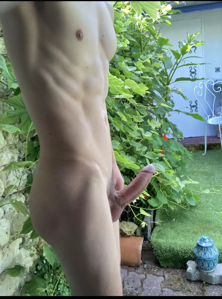 One of the last sunny days outside. I am showing off my best assets to my neighbor and he seems to love it. His bulge is fat as fuck! 🍆😈💦 One of the last sunny days outside. I am showing off my best assets to my neighbor and he seems to love it. His bulge is fat as fuck! 🍆😈💦
