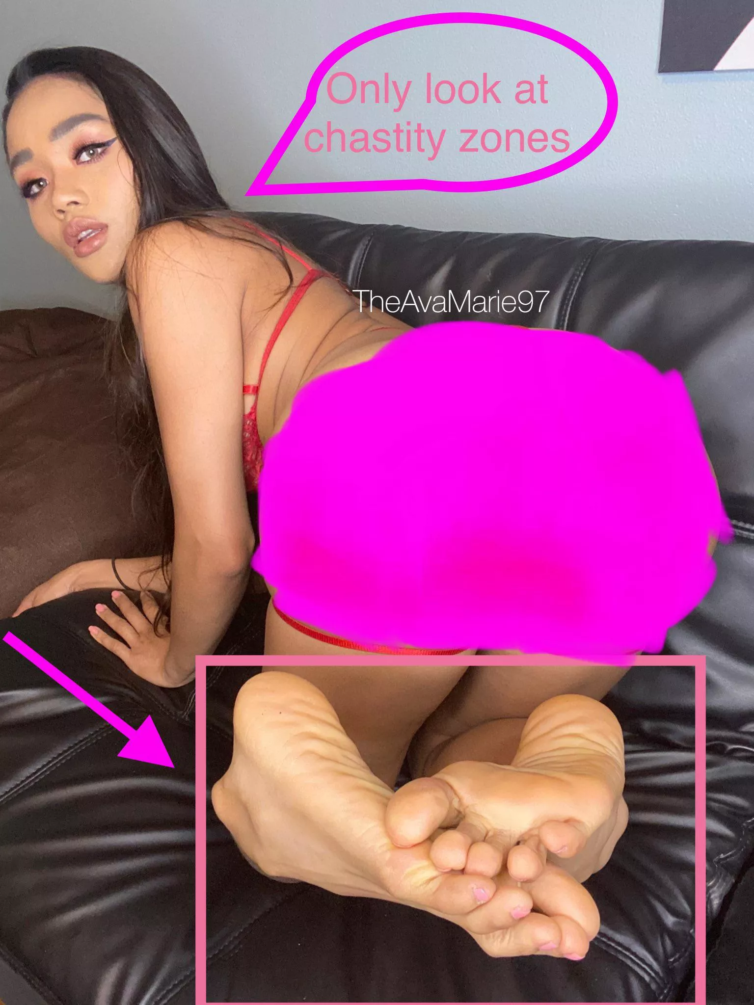 Only look at the chastity zones bitch boy, no edging allowed. I want you leaking pre cum everywhere from your chastity cage.