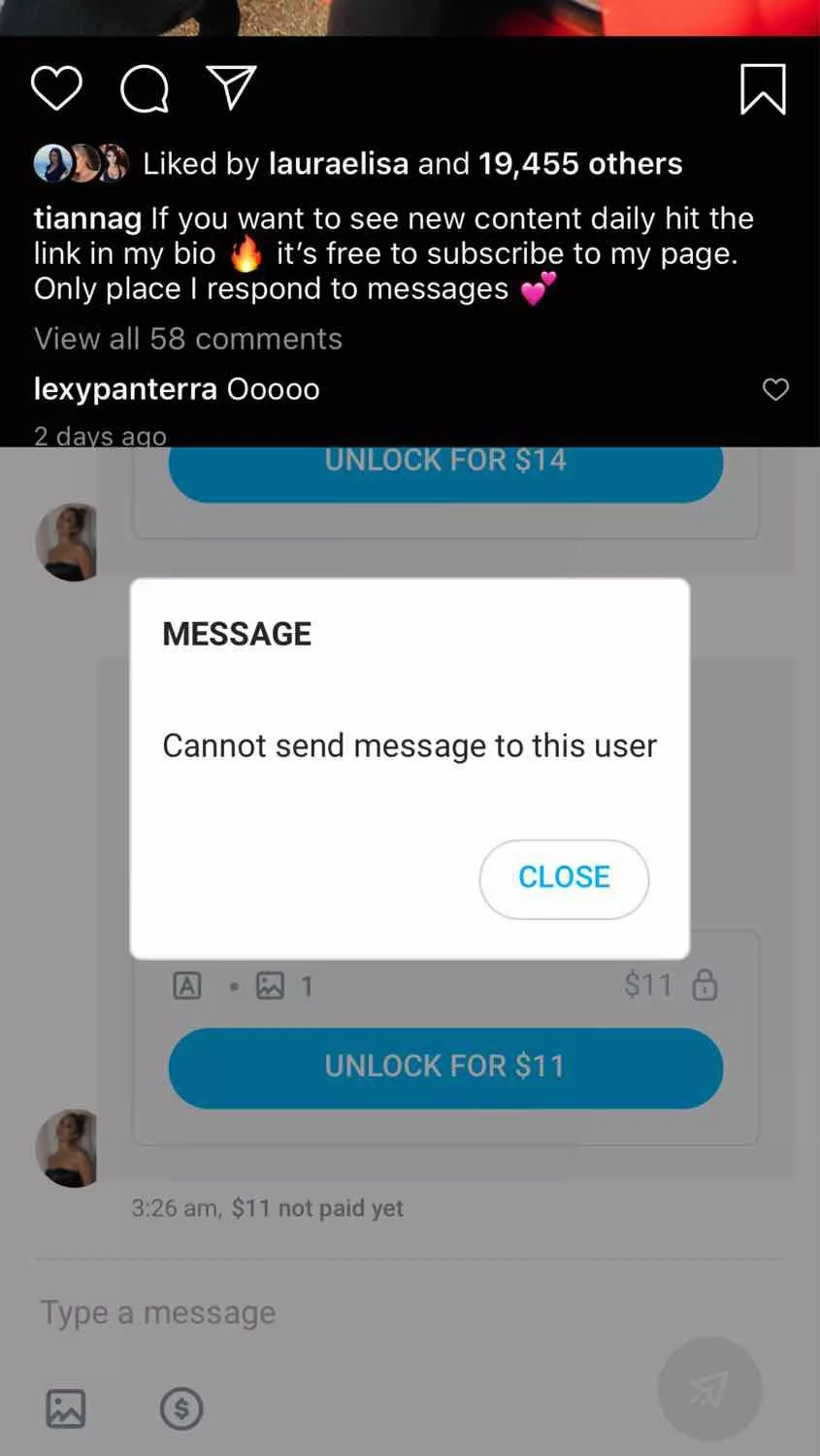 “Only place I respond to messages” *disables messaging* this girl is a certified scammer 😂 no wonder nobody is buying her content