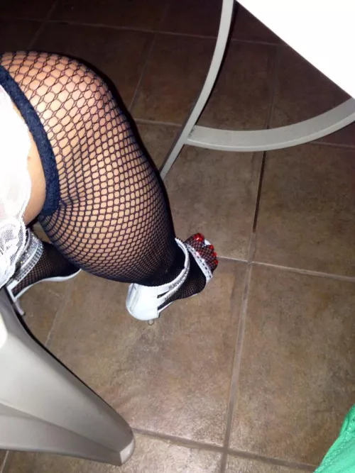 Only way hubby will allow me to cover my feet and legs are with fishnet stockings (OC)