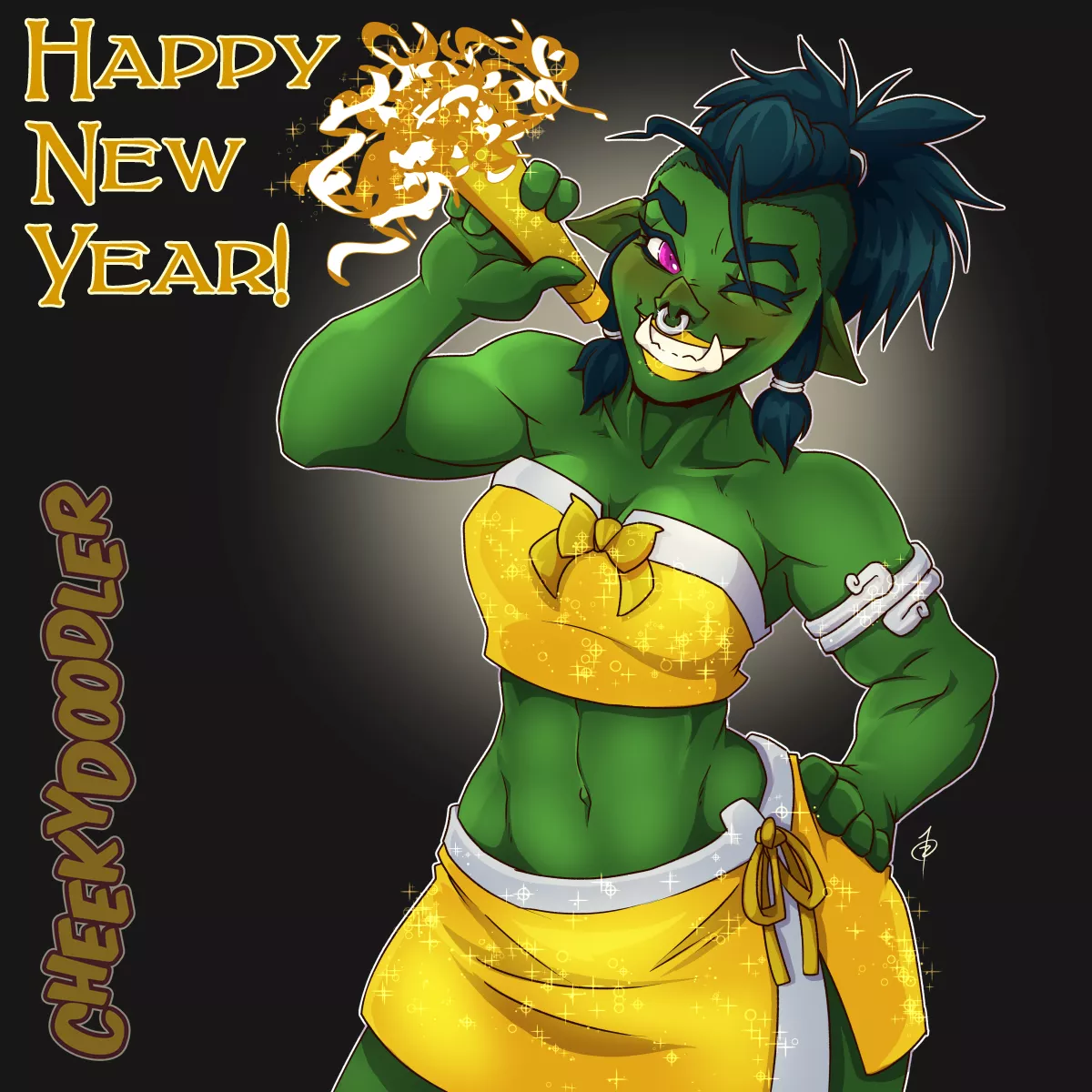 Orc Babe Ready to Party! (by CheekyDoodler)
