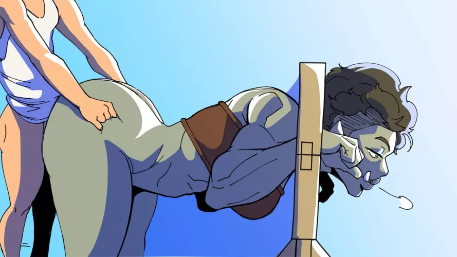 Orc's Punishment for Attacking Town (TzaiArt) [Queen's Brothel]