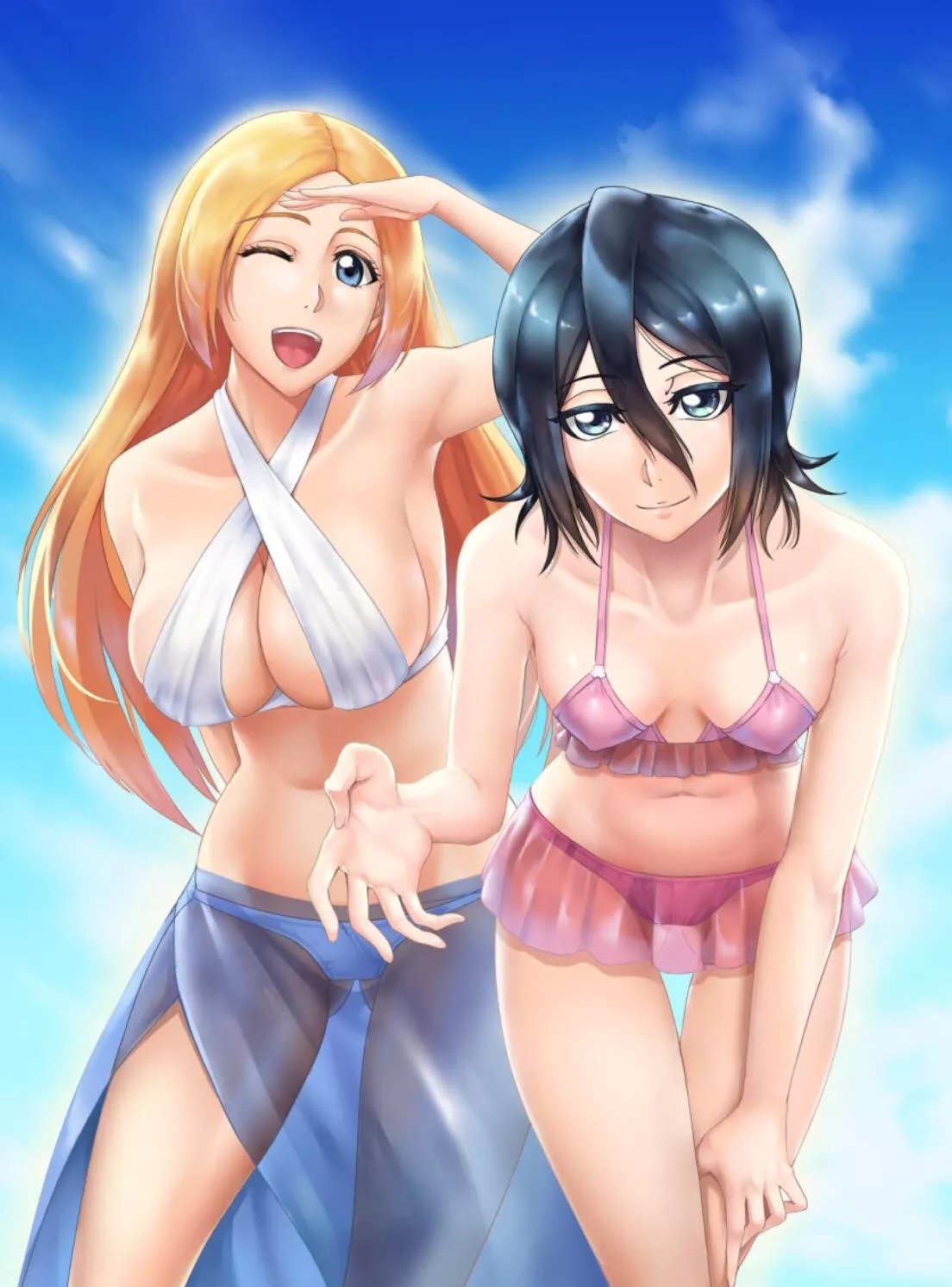 Orihime and rukia in swimsuits