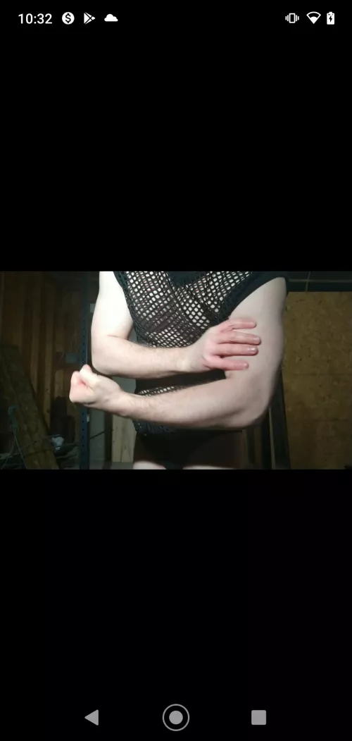 Out in the garage getting my workout in