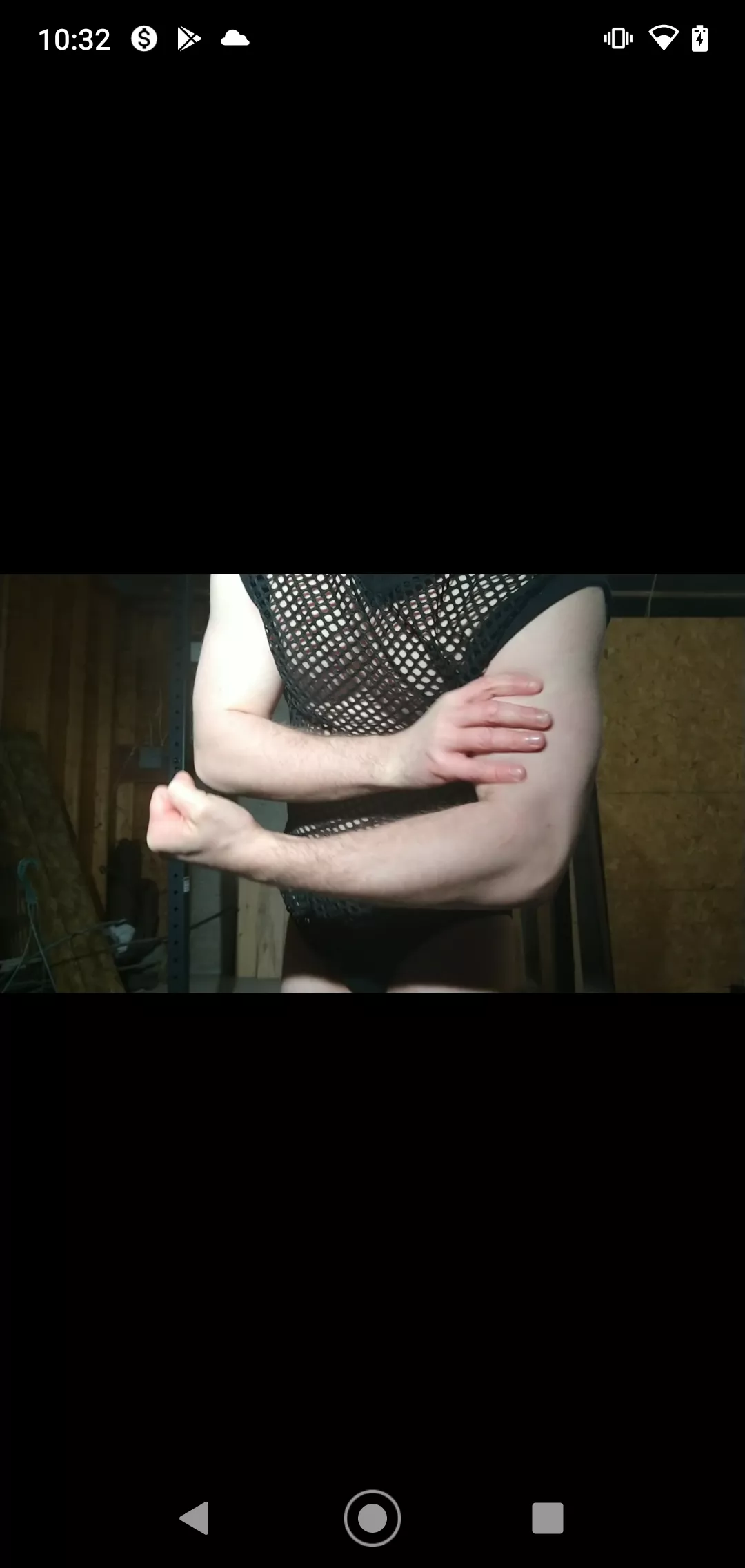 Out in the garage getting my workout in