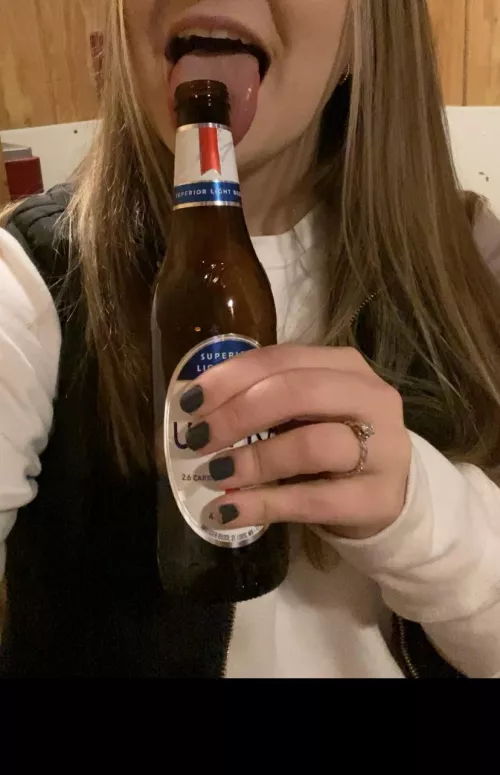 Out on the town, horny, and wishing this was a big cock. [image]