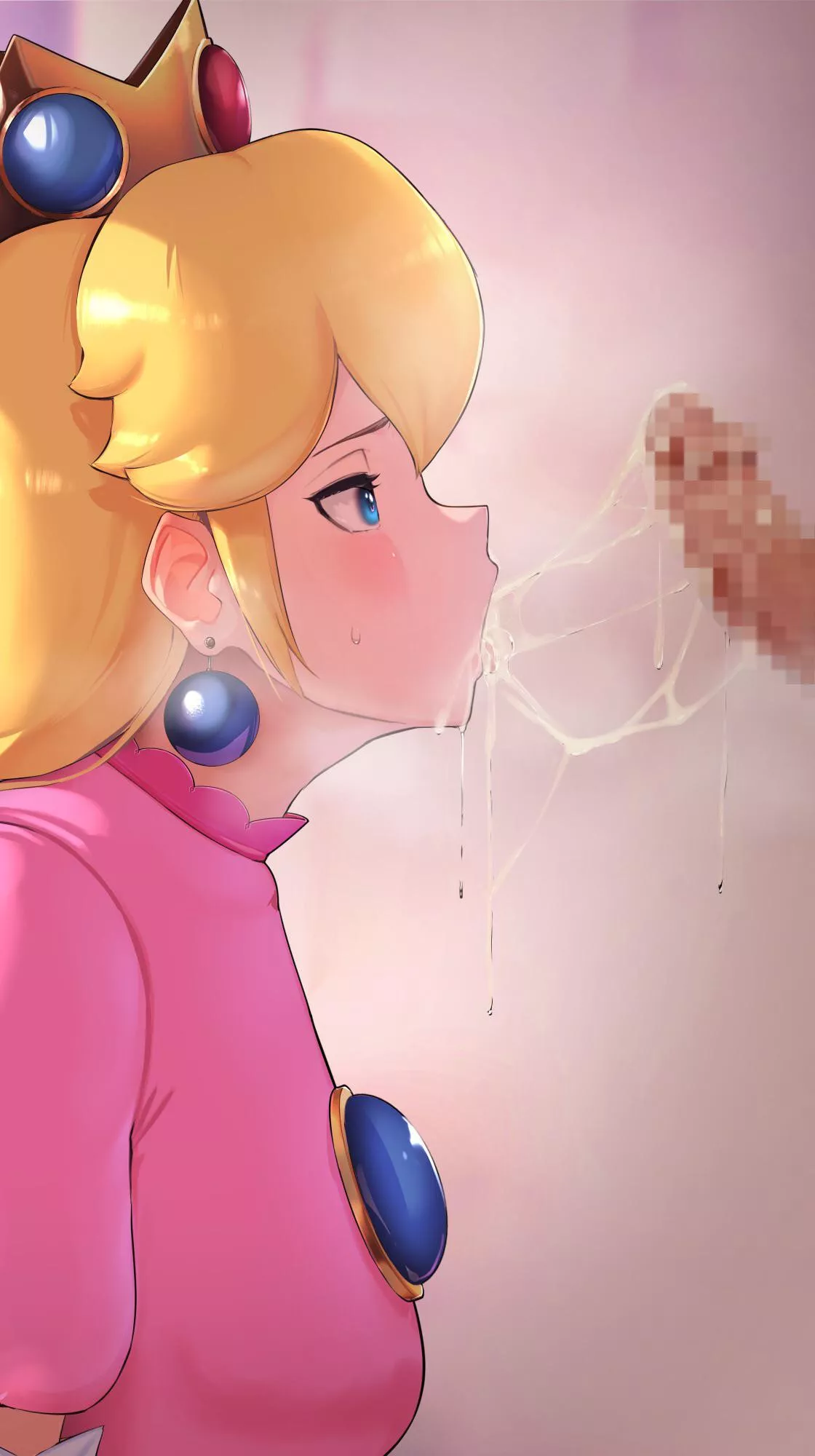 Overflowing from Peach’s blowjob (cannot find the fucking artist or sauce. Send help)