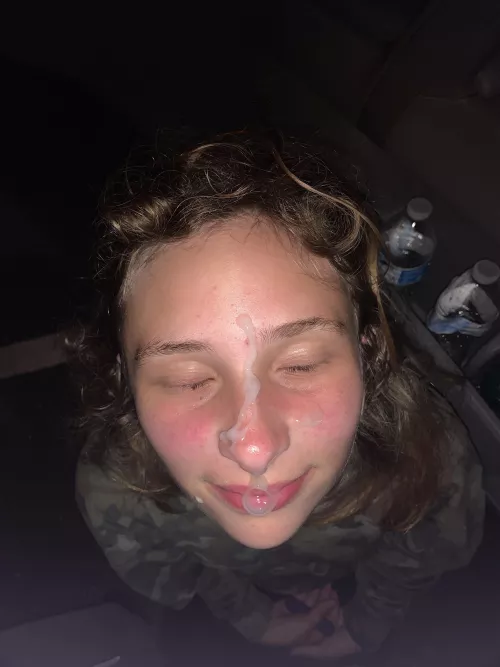 Painted her face while her bf was home