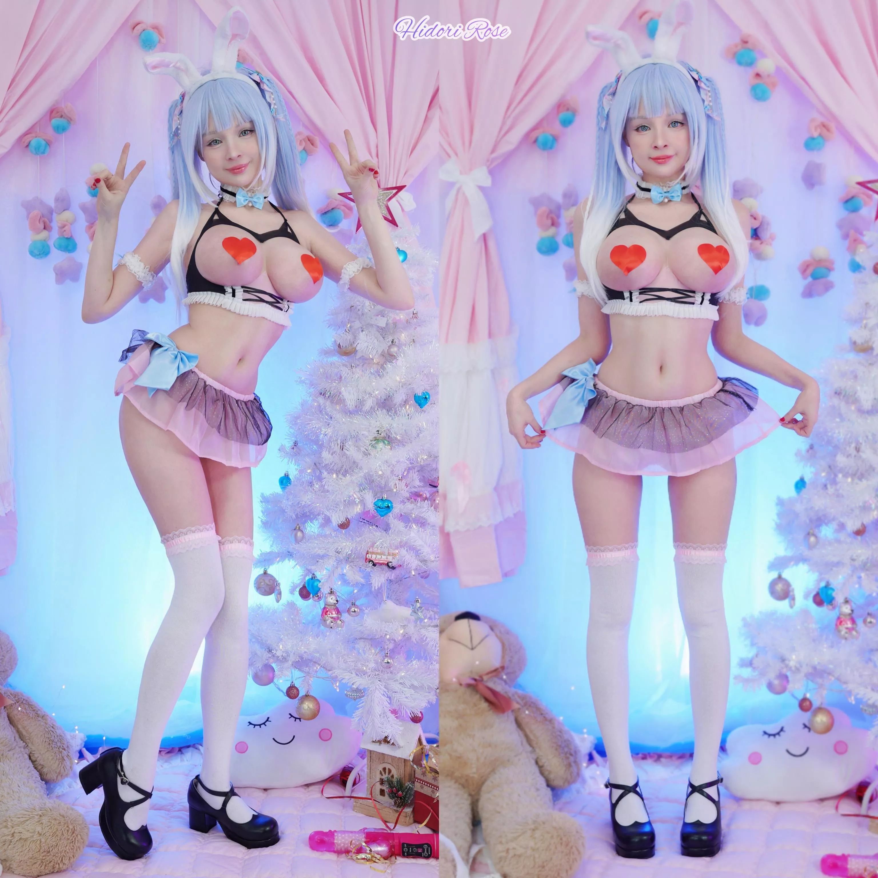 Pastel bunny Hidori bringing on the gifts! Very first picset with new booba reveal in all their glory, up on OF and ManyVids