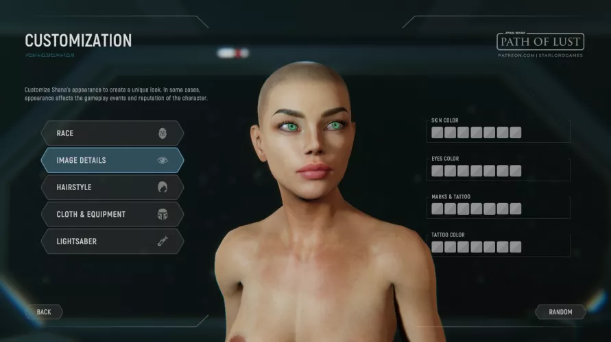 Path of lust W.I.P.: Shana as human (StarLord Games).