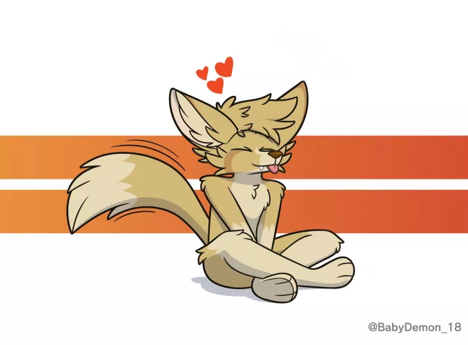 Pet the Fennec (a bit of an old drawing but thought I’d still show it off) (Art by me)