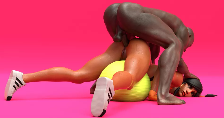 Pharah's getting some 1-on-1 time with her personal trainer. (Ba'alzamon3D)