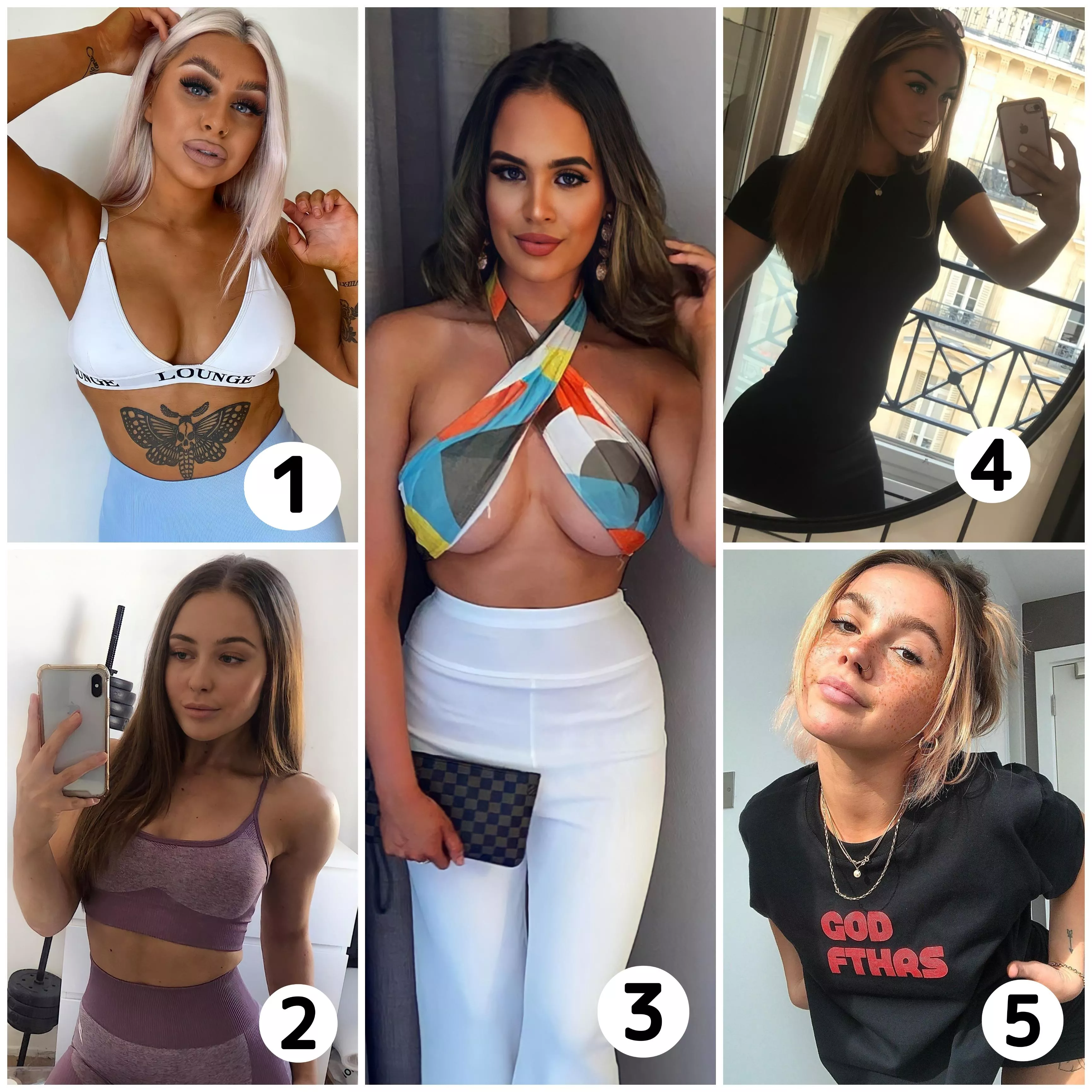 Pick your slut! 😈 Tribute the number you want and send to Kik: Lol1994753 and I'll feed you their 🔥 pics until you bust! 💦