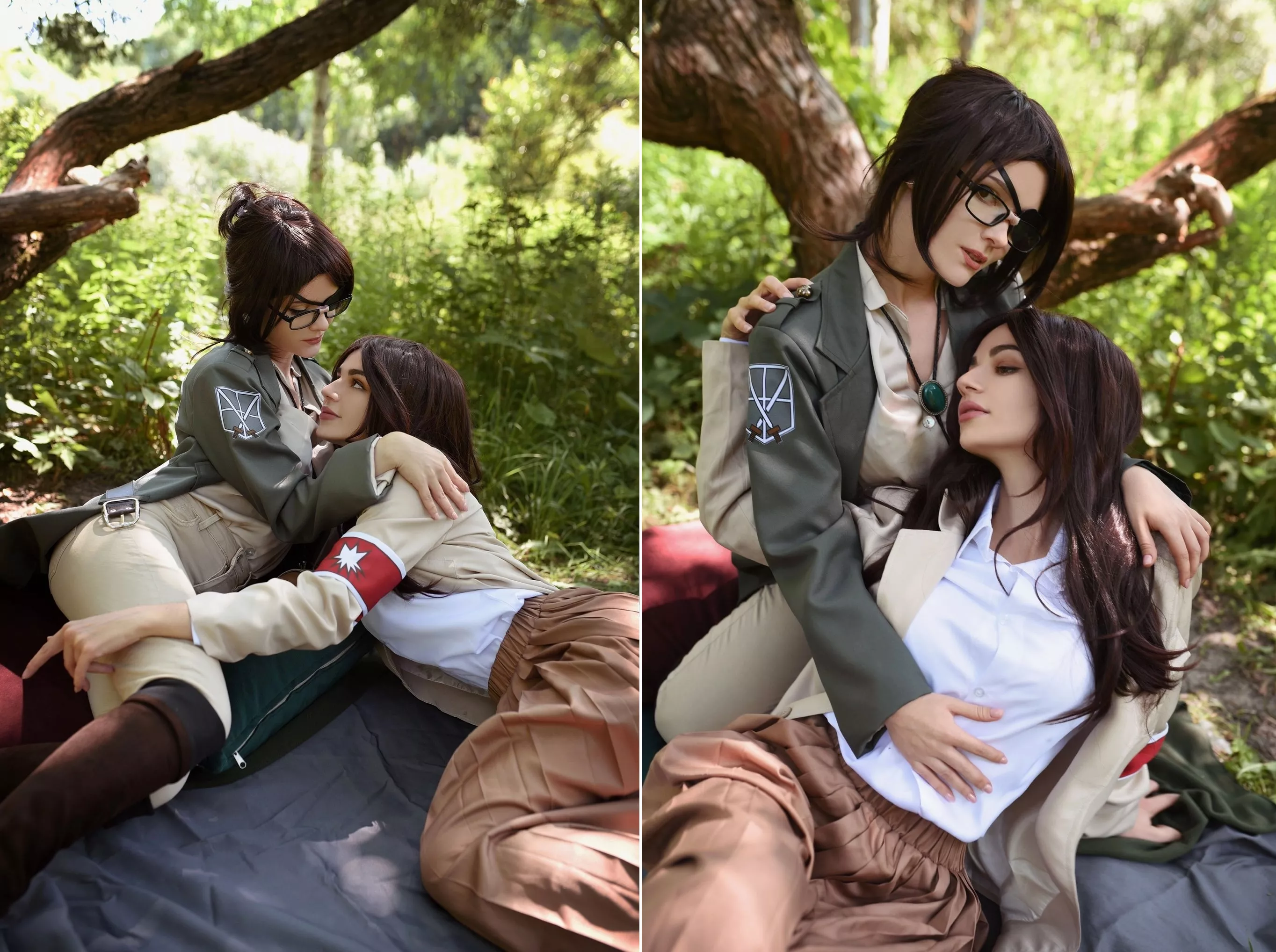 Pieck and Hanji from AoT cosplay Pieck and Hanji from AoT cosplay