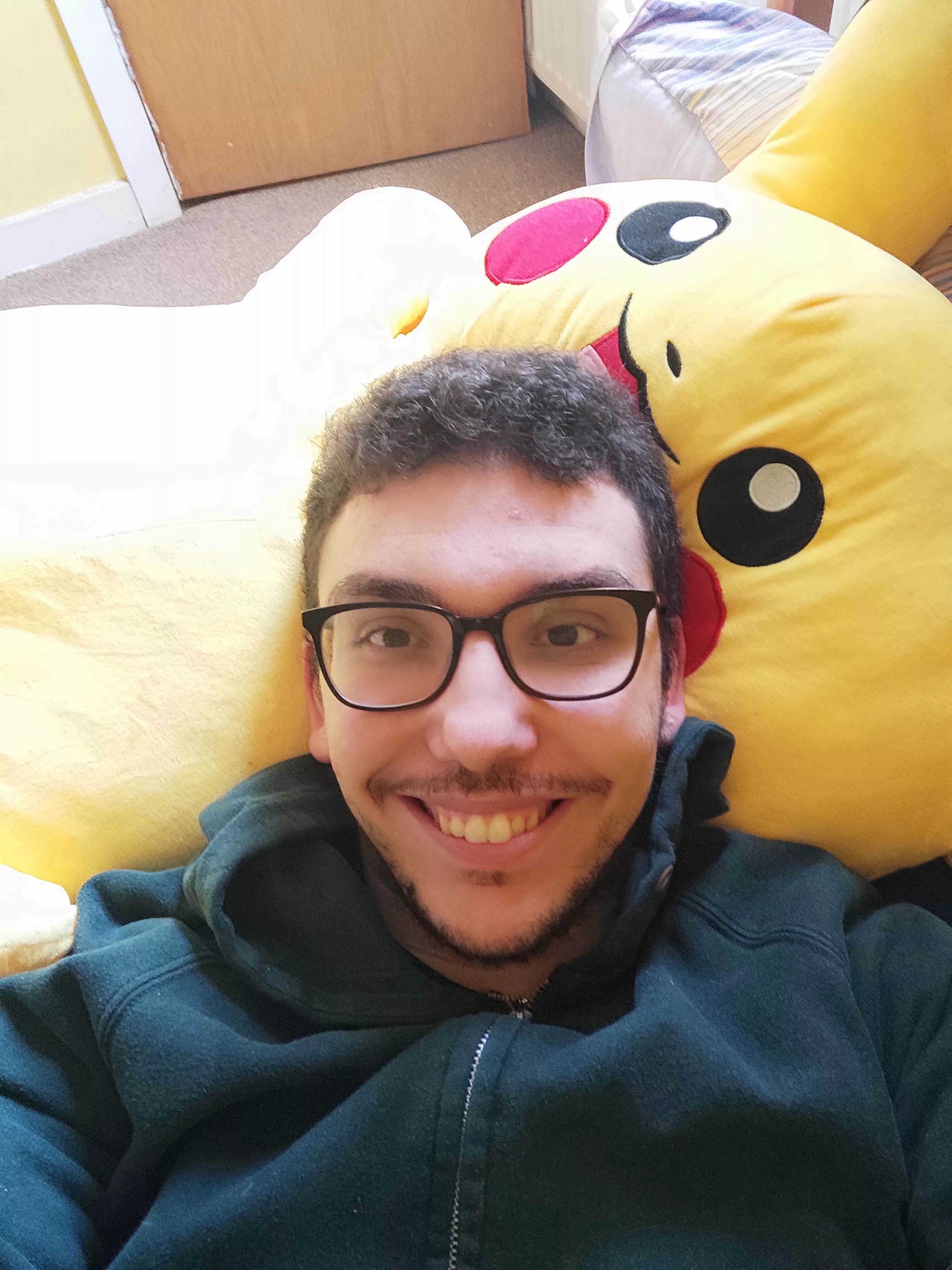 Pikachu is very comfy, who wants to join me for cuddles?