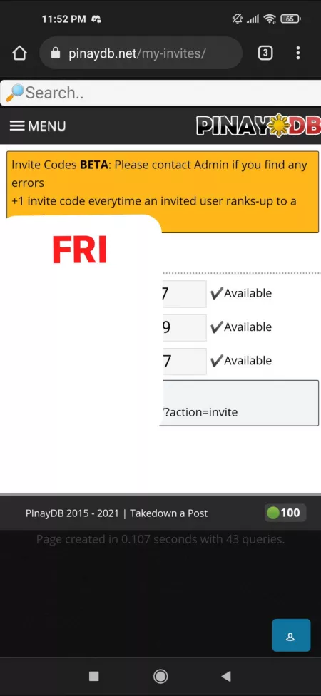 pinaydb codes for sale hmu