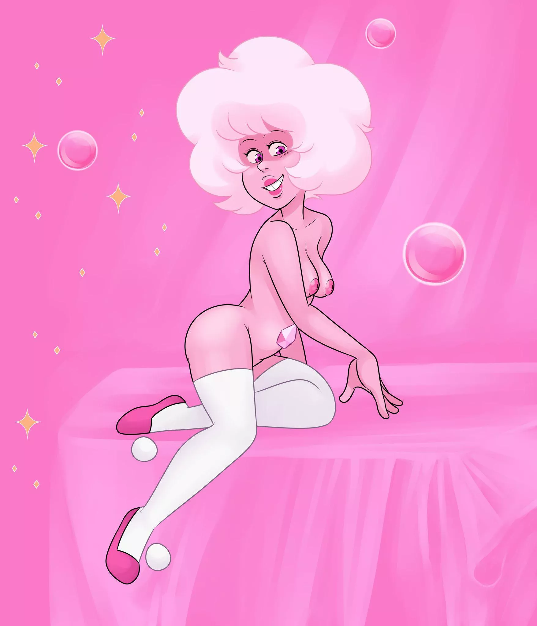 Pink Diamond pinup by MissGreeneynsfw Pink Diamond pinup by MissGreeneynsfw