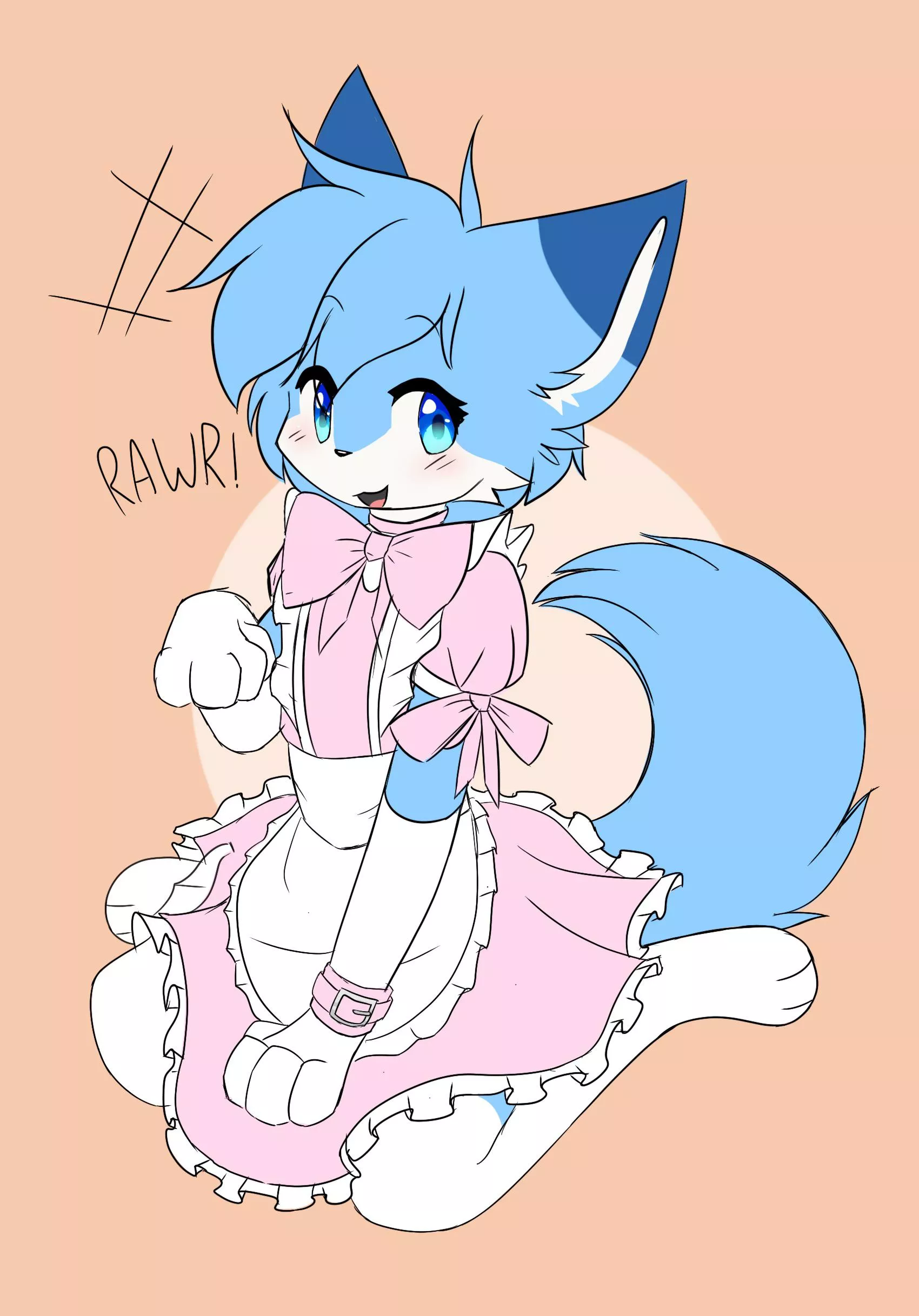 Pink maid! (Art by me @arkiuvu on twitter)