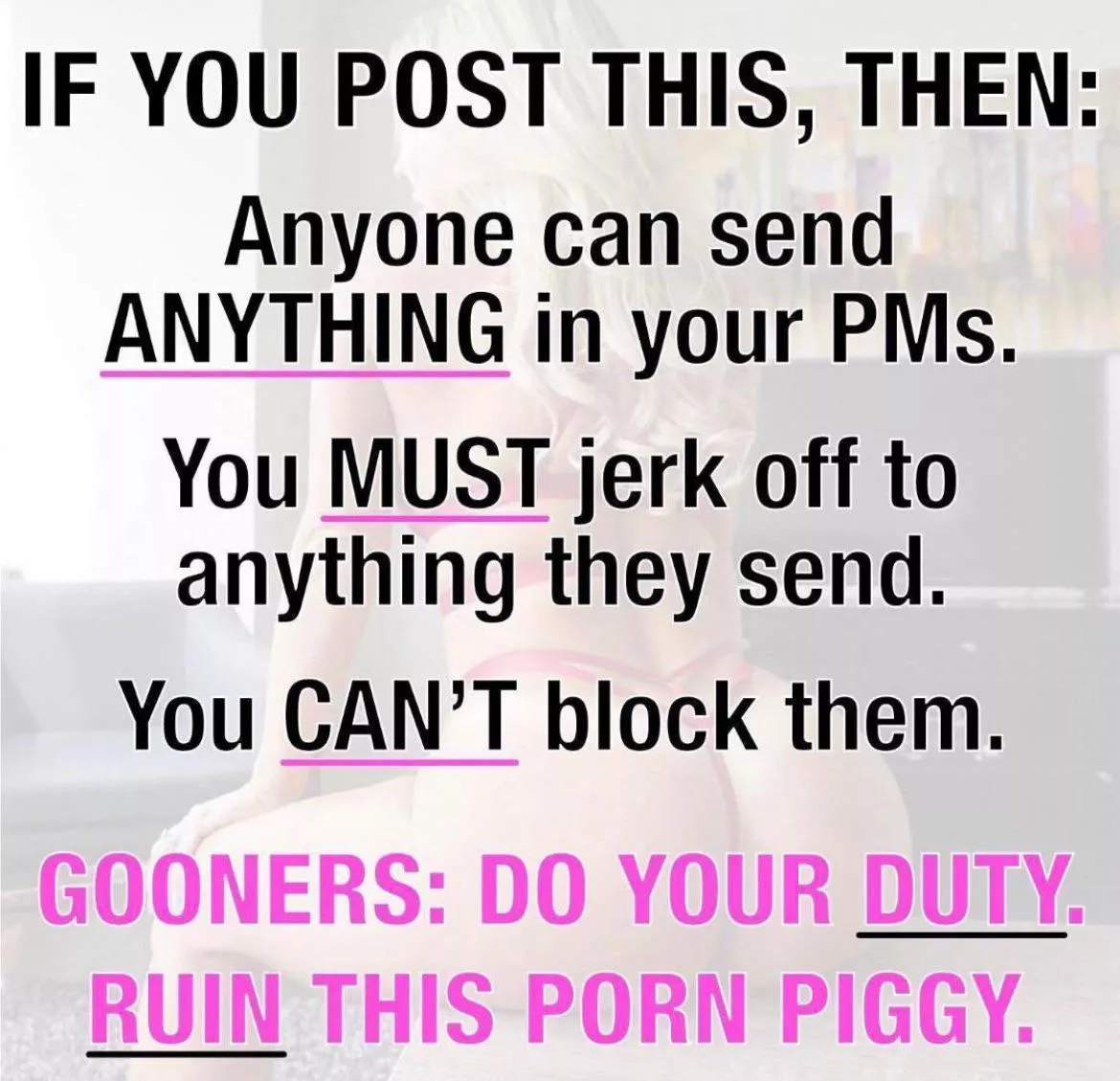 Please make me regret I won’t cum