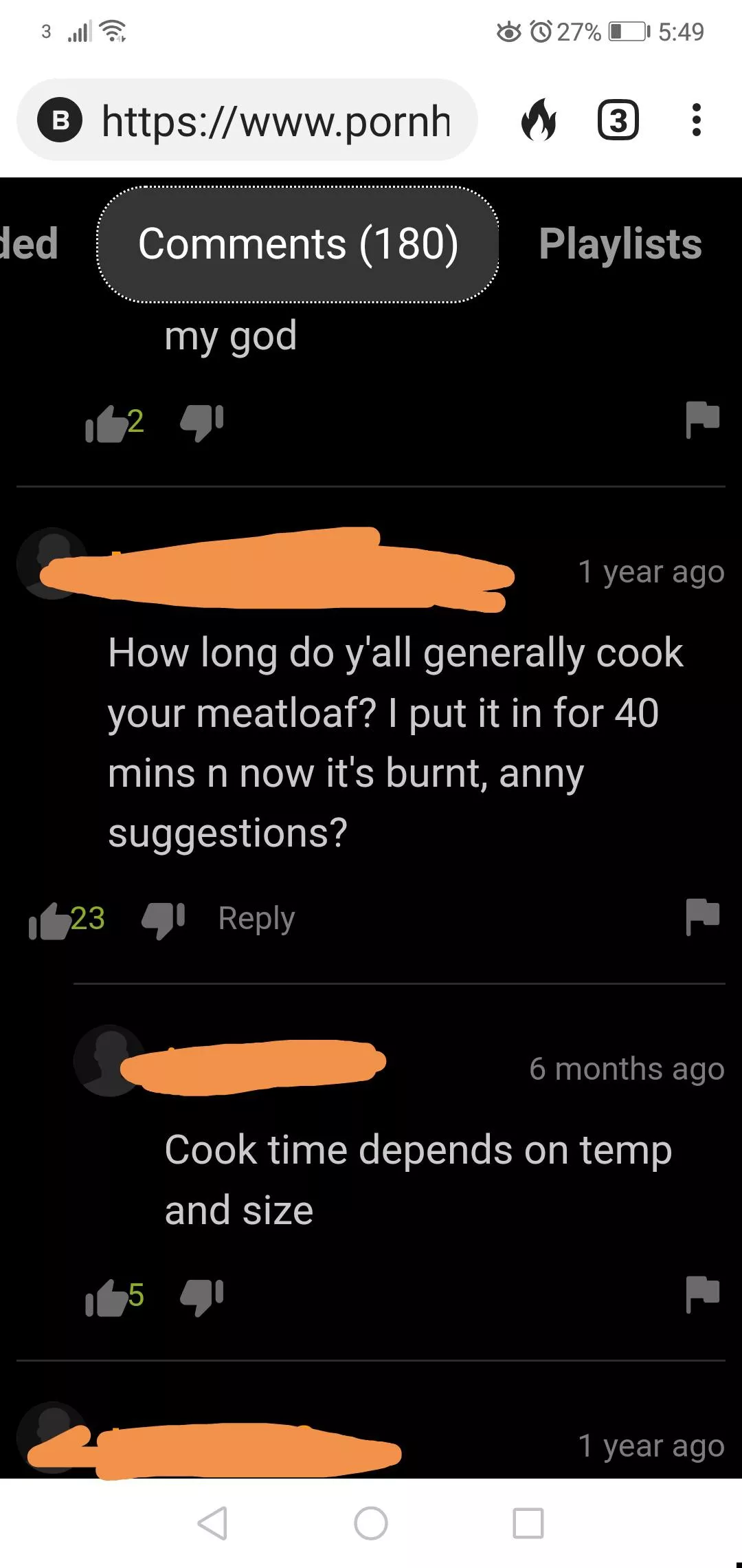 Porn and erm cooking directions?