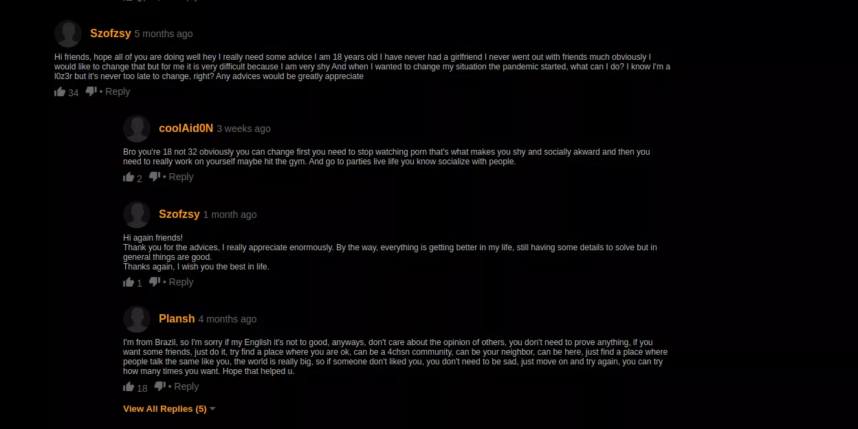 Pornhub comments better than therapy.