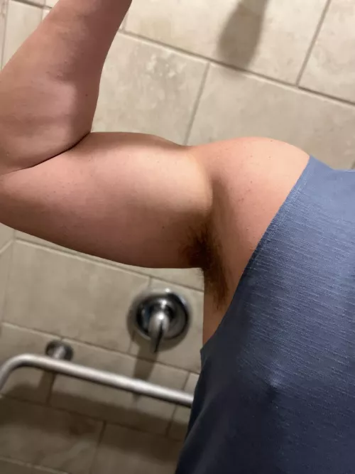 Post workout nipple hard on action