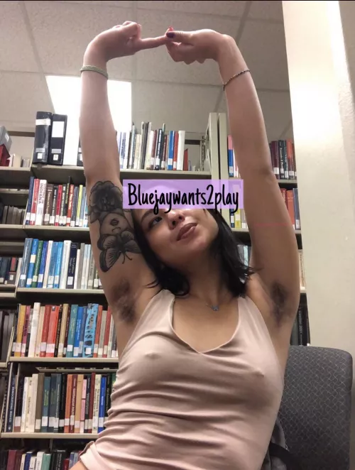 Pov: you catch me showing off my hairy pits at the school library π€« (and you secretly like it!)