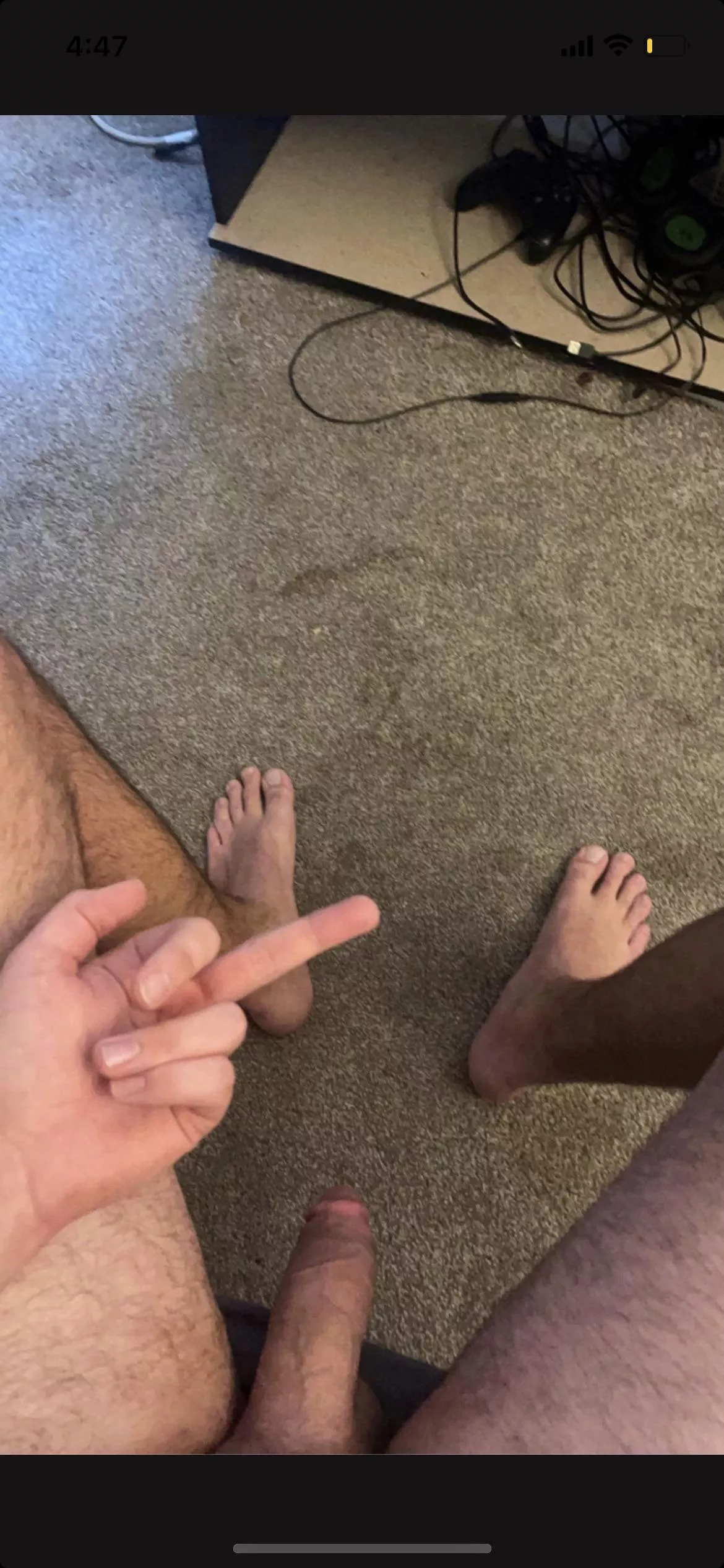 POV you’re worshipping my size 13 stinky feet and look up to see me disgusted by you