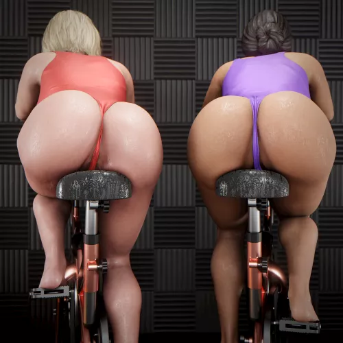 Power girl and Wonder Woman in the gym (BreadCrumb) [DC Comics]