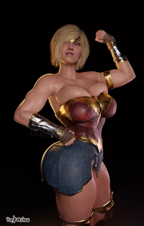 Power Girl wearing Wonder Woman's outfit (rysketches) [DC]