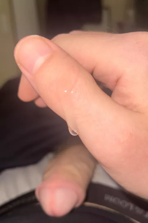 Precum running down my thumb 😜