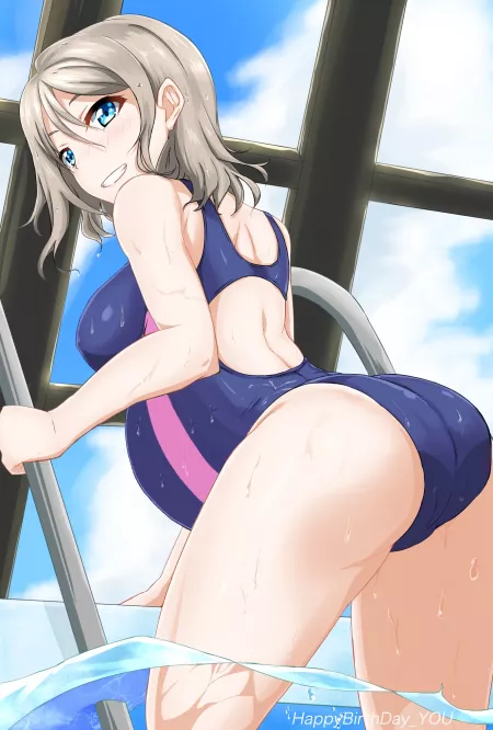 Pregnant You in one-piece swimsuit