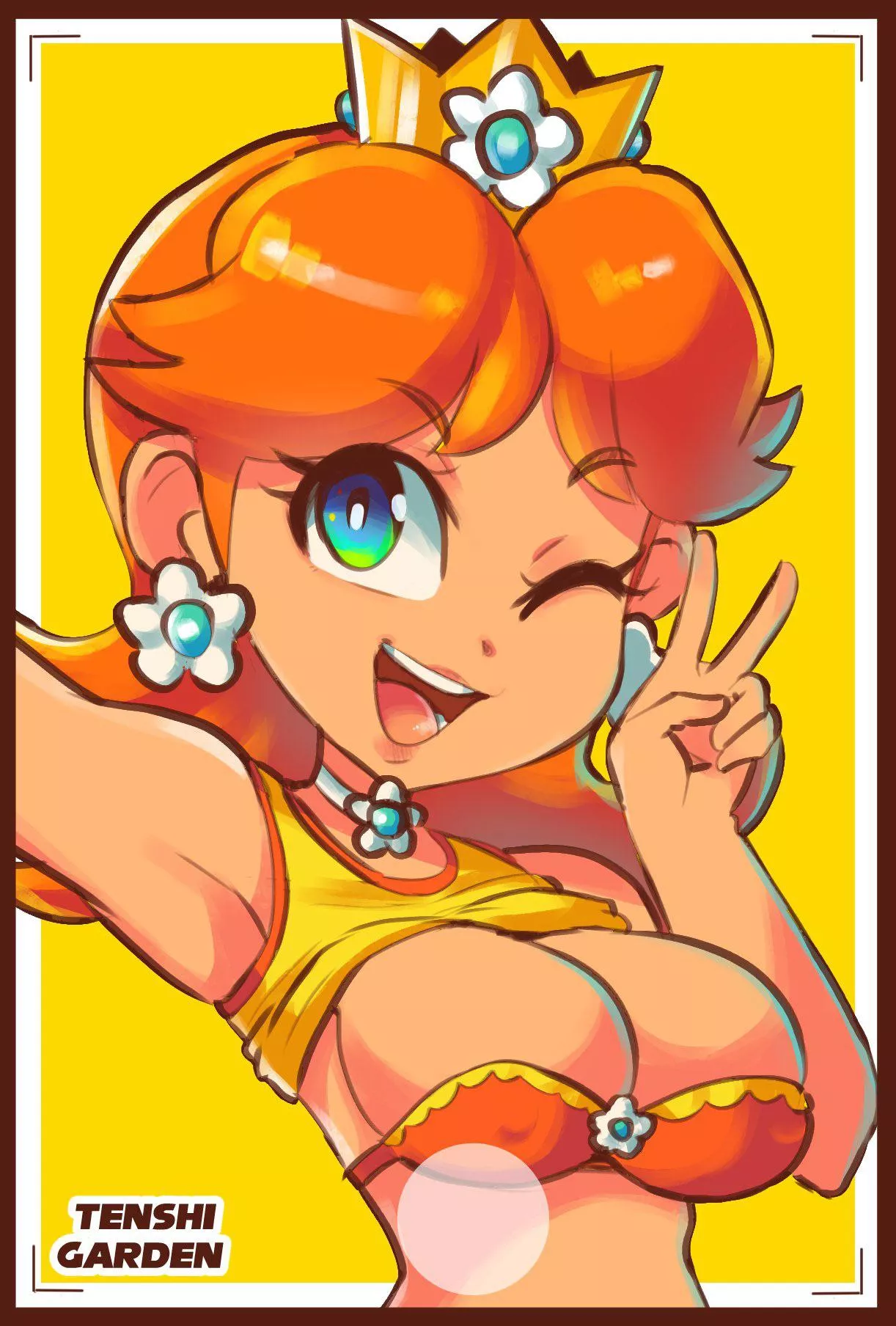 1222px x 1808px - Princess Daisy taking a picture (TenshiGarden) [Super Mario Bros.] nudes by  organizeit2