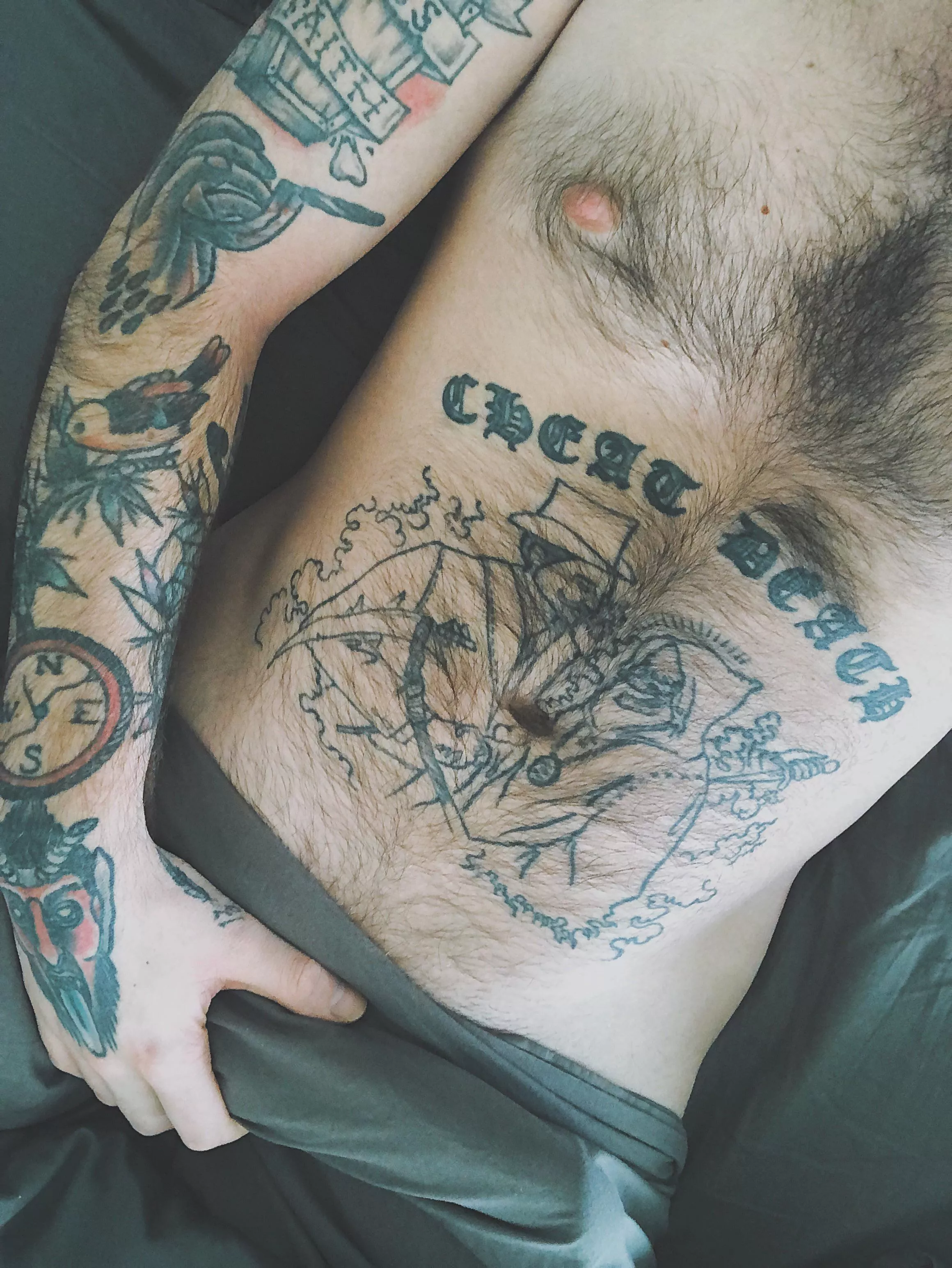 Pull the sheets down and put it in your mouth 😏 (OC)