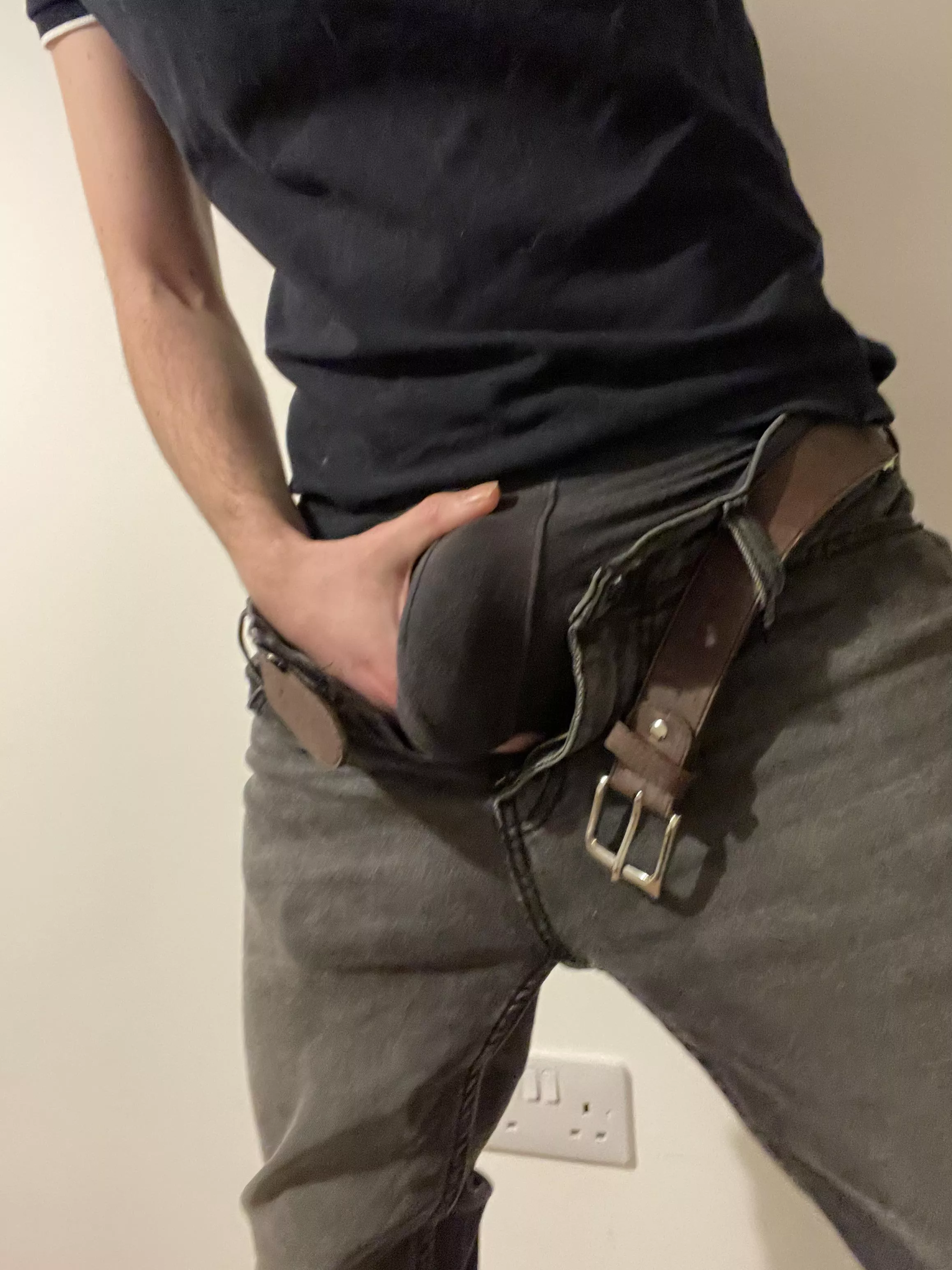 Pulling my bulge out of my jeans