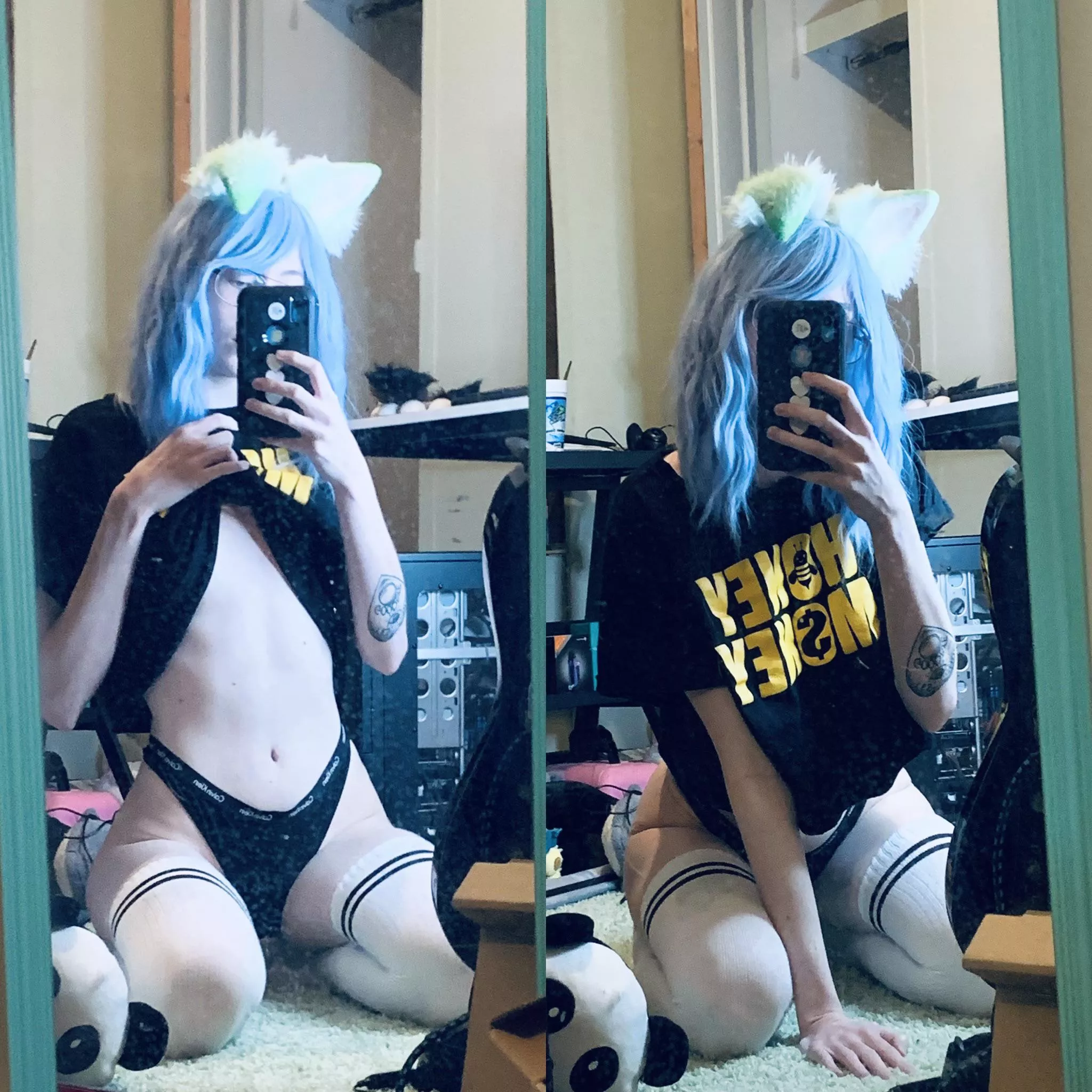 Puppy in thigh highs 💙