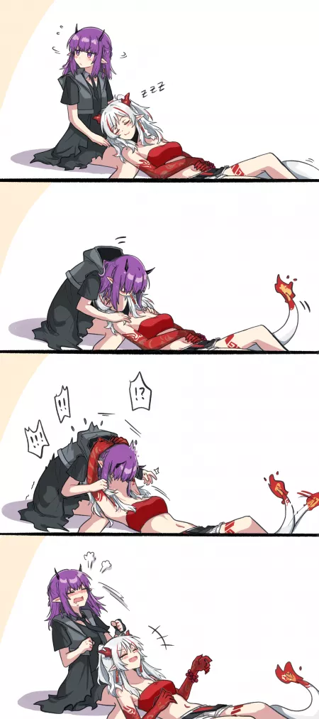 Purgatory Attempts A Sneaky Kiss On Nian [Arknights]