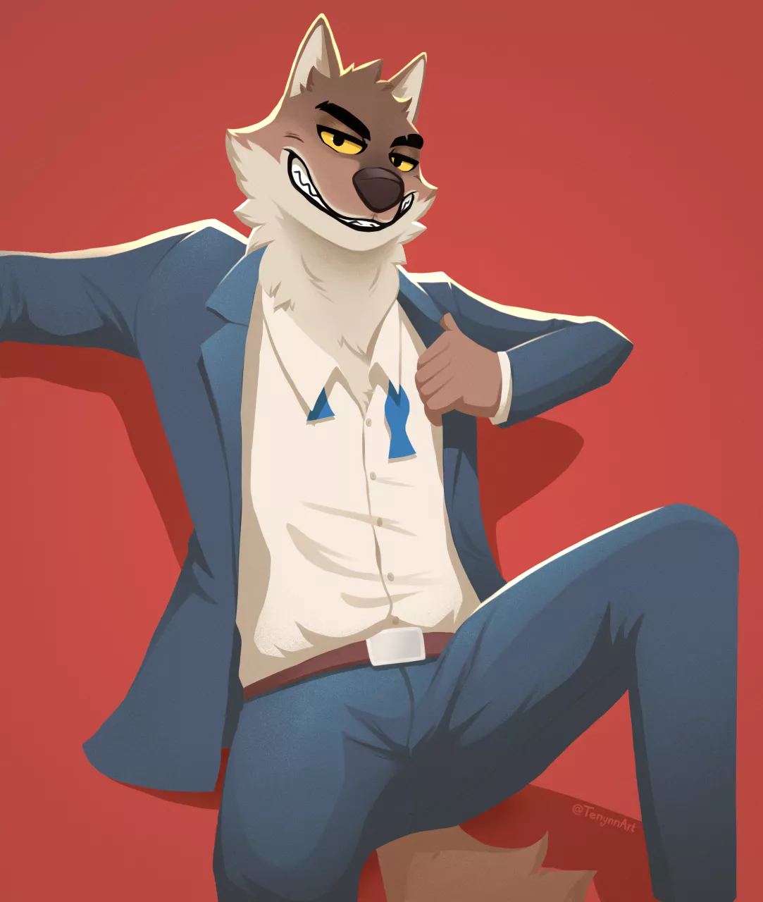 Quick painting of a good-boy wolf ✨ [Art by me - TenynnArt on Twitter]