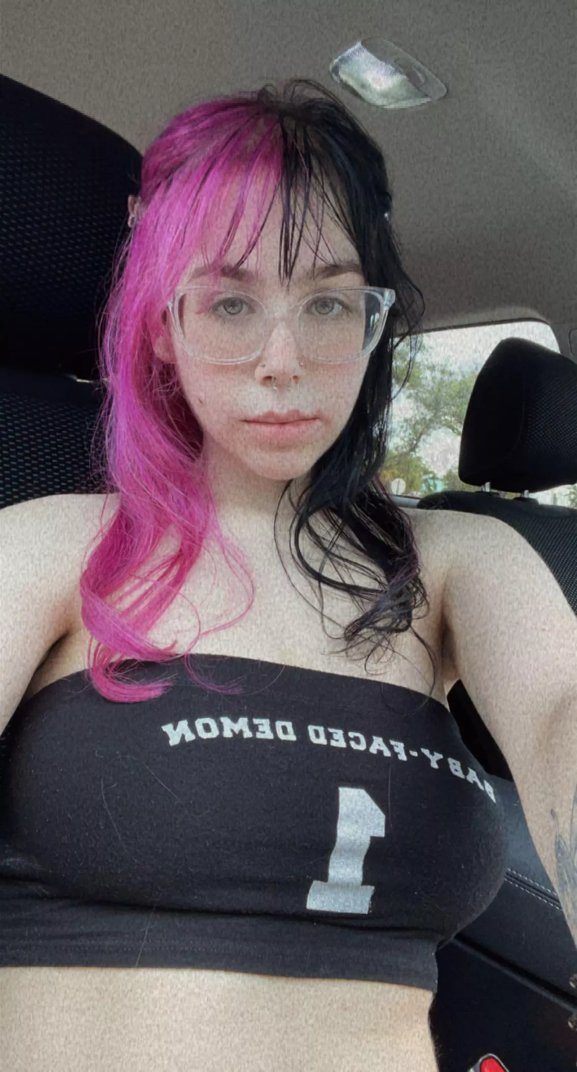 quick tube top car selfie