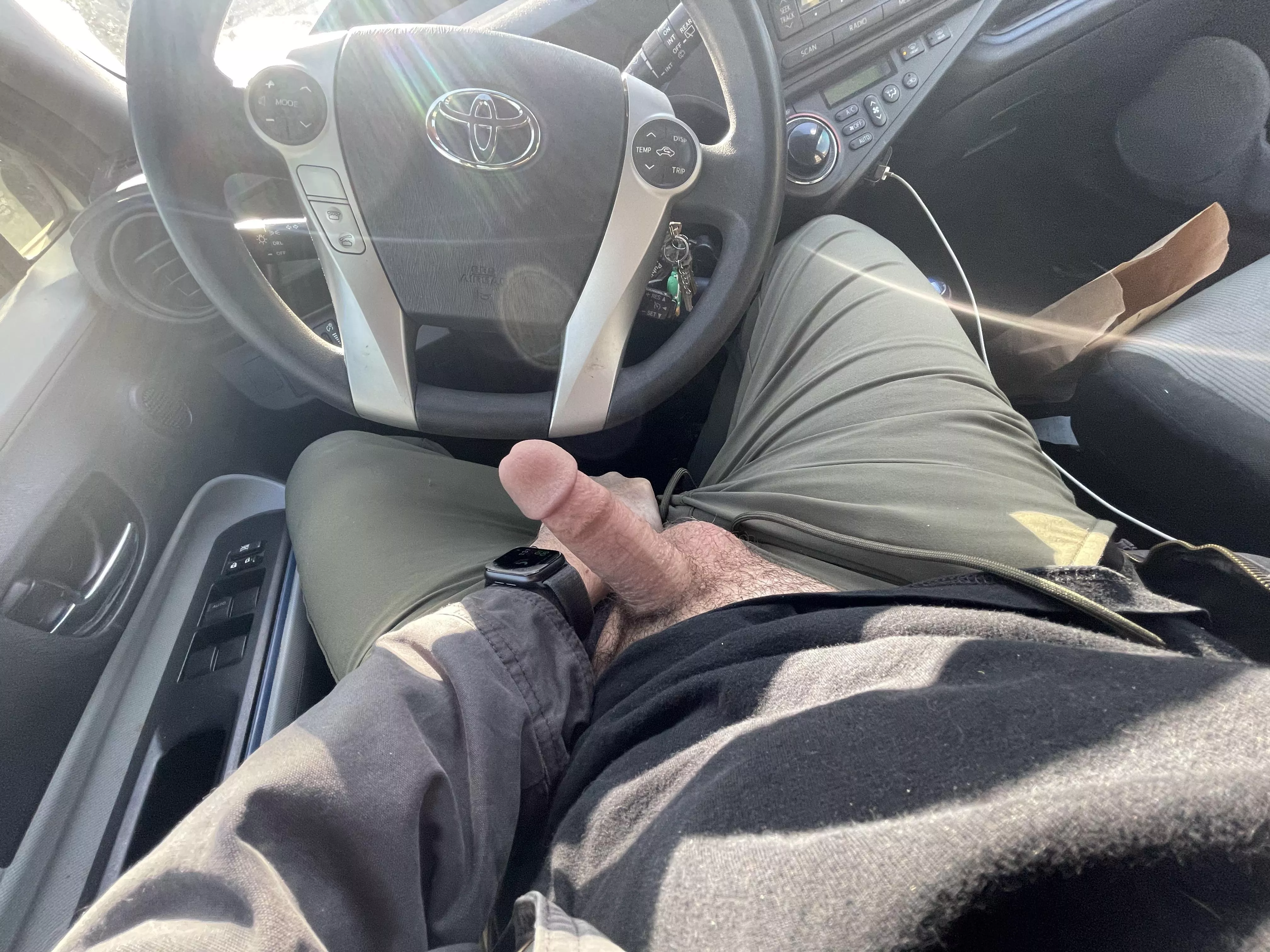 Random boner in the parking lot had to whip him out