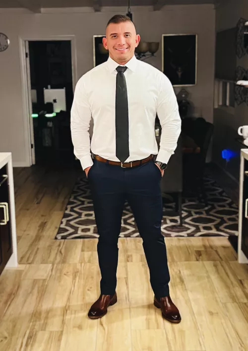 Rarely ever dress up, so here’s me without gym clothes basically!