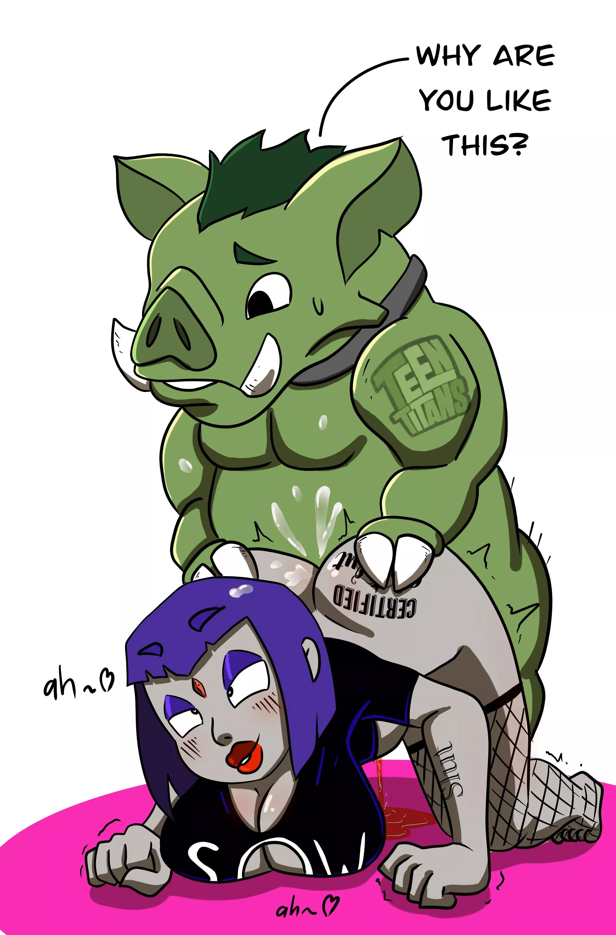 Raven do love pig 🥰 (SammyTheLewdFrog)