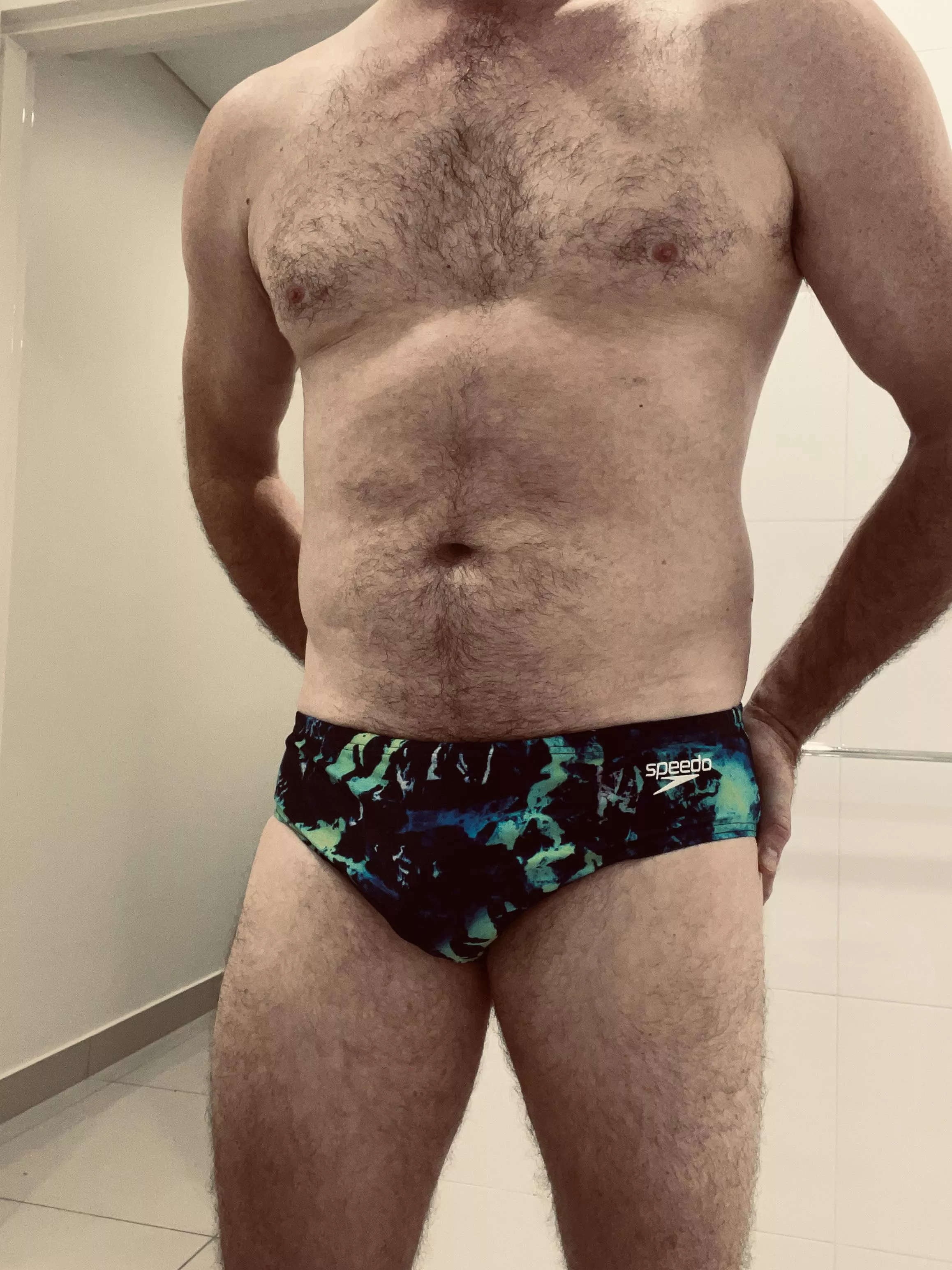 Ready to hit the pool in my new speedo’s 🏊‍♂️