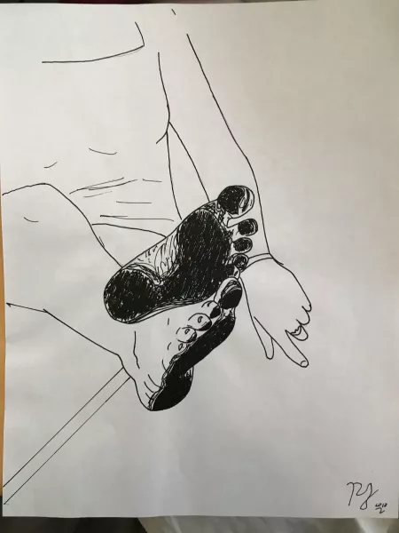 Reclining dirty feet